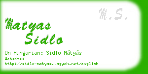 matyas sidlo business card